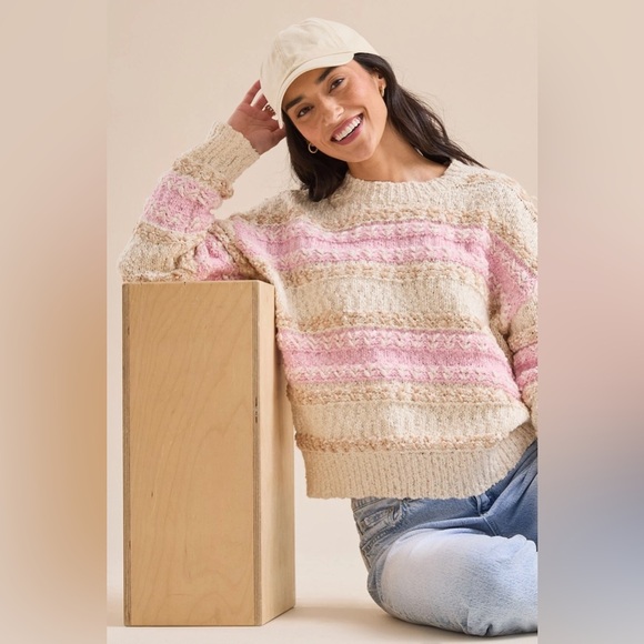 Altar'd State Sweaters - Altard state Vera Striped Nubby Sweater